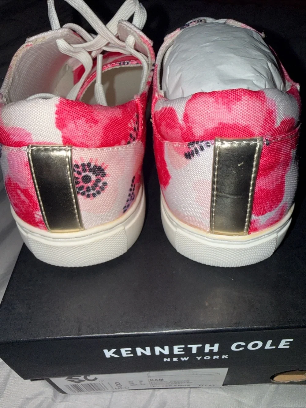 Kenneth Cole Women’s Pink Floral Canvas Sneakers